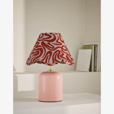 Marks & Spencer M&S Collection Squiggle Print Rechargeable Table Lamp - Pink, Pink