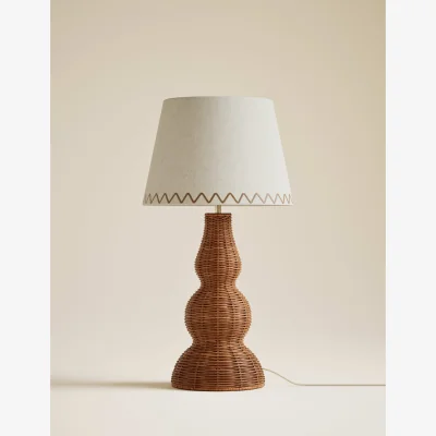 Marks & Spencer M&S Wicker Graduated Base Table Lamp Natural