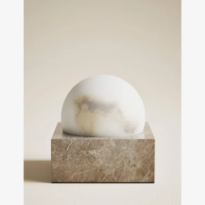 Marks & Spencer M&S Alabaster & Marble Rechargeable Table Lamp Natural