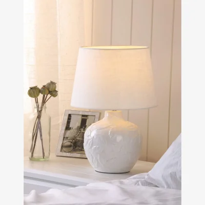 Marks & Spencer Laura Ashley Redhall Ceramic Leaf Table Lamp Silver