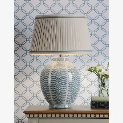 Marks & Spencer Laura Ashley Stannard Leaf Print Table Lamp Blue