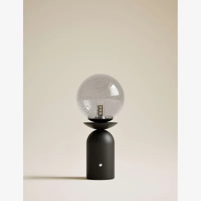 Marks & Spencer M&S Rechargeable Bubble Glass Globe Table Lamp Black