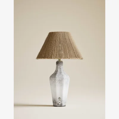 Marks & Spencer M&S Rechargeable Ceramic Base Jute Table Lamp White
