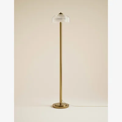 Marks & Spencer M&S Reeded Glass Dome Head Floor Lamp Antique Brass