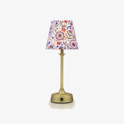 Marks & Spencer Joules Home Lighting Apsley Rechargeable Metal Floral Table Lamp Antique Brass