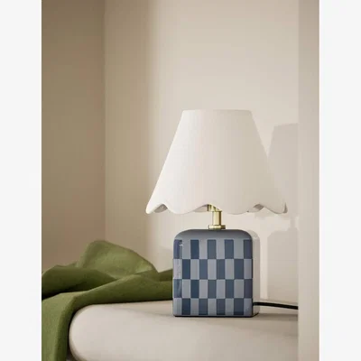 Marks & Spencer M&S Checkerboard Table Lamp Blue