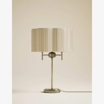 Marks & Spencer M&S Scallop Pleated Shade Brass Base Table Lamp Antique Brass