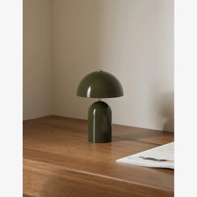 Marks & Spencer M&S Colby Rechargeable Metal Table Lamp Dark Green