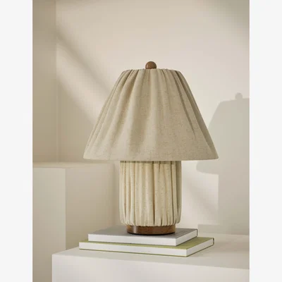 Marks & Spencer M&S Soft Pleated Fabric Table Lamp Neutral
