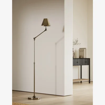 Marks & Spencer M&S Brass Hat Adjustable Floor Lamp Antique Brass
