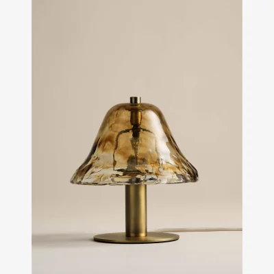 Marks & Spencer M&S Wavy Glass Mushroom Table Lamp Brown