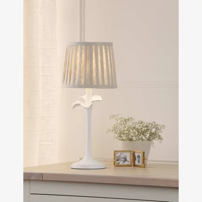 Marks & Spencer Laura Ashley Eleni Floral Pleated Table Lamp White