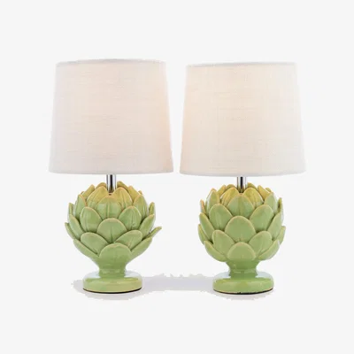 Marks & Spencer Laura Ashley Set of 2 Artichoke Ceramic Table Lamps - Green, Green