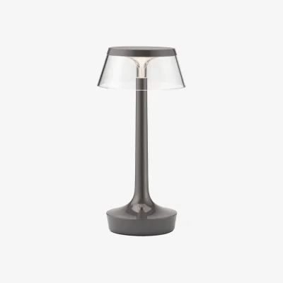 Made in Design Bon Jour Unplugged Wireless rechargeable lamp plastic material grey / LED - Sensitive Dimmer - Flos