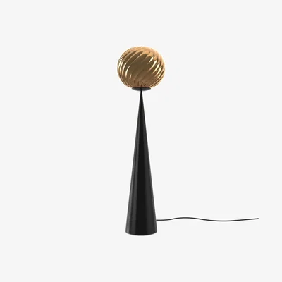 Made in Design Whirl Cone Fat Floor lamp plastic material gold / LED - Ø 45 cm - Tom Dixon