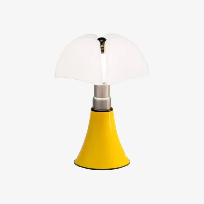 Made in Design Pipistrello Pop Medium LED Table lamp plastic material yellow / H 50 to 62 cm - Gae Aulenti, 1965 - Martinelli Luce