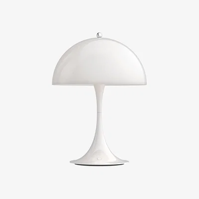 Made in Design Wireless rechargeable outdoor lamp Panthella Portable 25 LED plastic material / Ø 25 x H 34.7 cm - Louis Poulsen