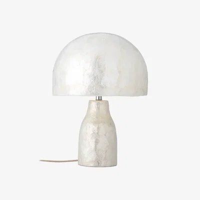 Made in Design Adria Table lamp stone silver / Capiz shell - H 43 cm - Bloomingville
