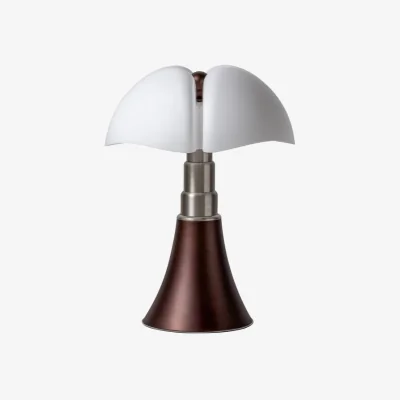 Made in Design Pipistrello LED Table lamp plastic material brown / H 66 to 86 cm - Gae Aulenti, 1965 - Martinelli Luce