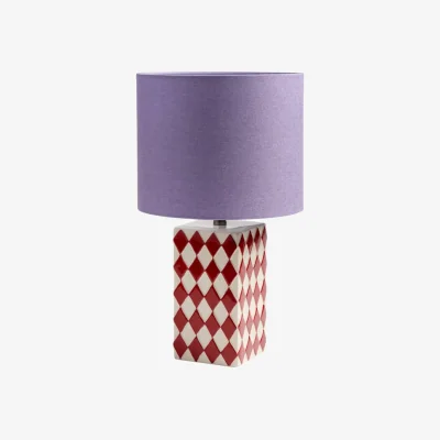 Made in Design Grid Table lamp textile purple / H 43 cm - & klevering