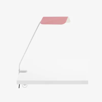 Made in Design Apex Clip Desk lamp metal pink / Desk clamp Base - Adjustable / H 43 cm - Hay