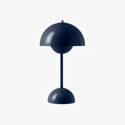 Made in Design Flowerpot VP9 Wireless rechargeable lamp metal blue / Ø 16 x H 29 cm - Verner Panton, 1968 - &tradition