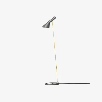 Made in Design AJ Floor lamp metal grey / Orientable - Arne Jacobsen, 1957 - Louis Poulsen