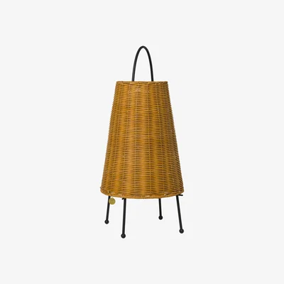 Made in Design Wireless rechargeable lamp Porti Braided cane & fibres rattan / Ø 25 x H 50 cm - Ferm Living