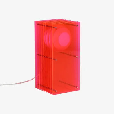 Made in Design Lop Small Rectangle Table lamp plastic material pink / Archiproducts Design Award Winner - BANG