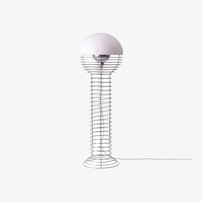 Made in Design Wire Floor lamp metal white / H 120 cm - Verner Panton, 1972 - Verpan