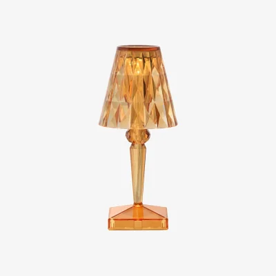Made in Design Battery LED Wireless rechargeable outdoor lamp plastic material orange / Ø 12 x H 30 cm - Recycled - Kartell