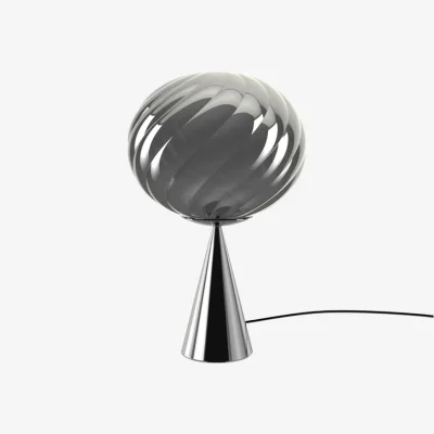 Made in Design Whirl Cone Fat Table lamp plastic material silver / LED - Ø 30 cm - Tom Dixon