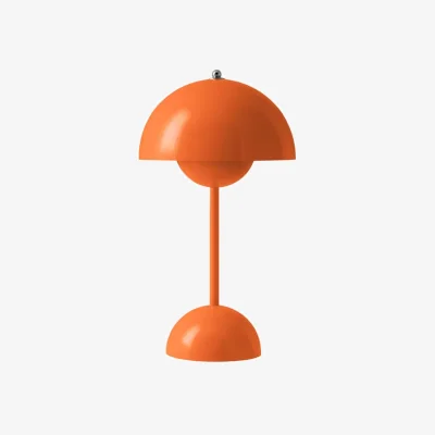 Made in Design Flowerpot VP9 Wireless rechargeable lamp metal orange / Ø 16 x H 29 cm - Verner Panton, 1968 - &tradition