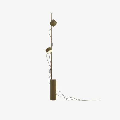 Made in Design Post Floor lamp metal green / LED - 2 adjustable magnetic spotlights - Muuto