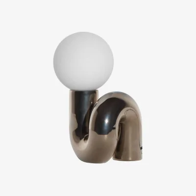 Made in Design Neotenic Petite Table lamp ceramic silver / L 18 x H 26 cm - Petite Friture