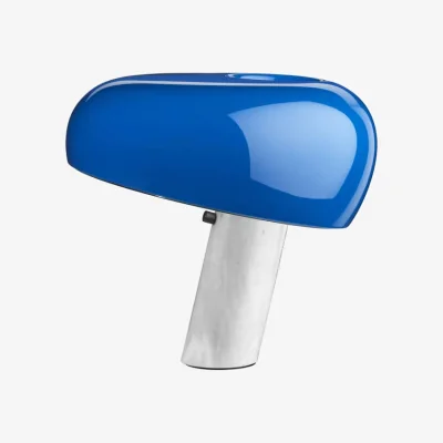 Made in Design Snoopy Table lamp metal blue / Marble Base - Castiglioni, 1967 - Flos