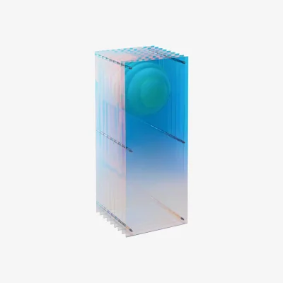 Made in Design Lop Dreamy Big Rectangle Table lamp plastic material multicoloured / Changing iridescent highlights - BANG