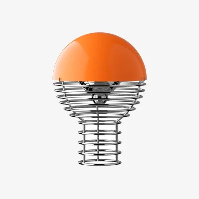 Made in Design Wire Portable LED Wireless rechargeable lamp metal orange / Ø 18 x H 25 cm - Verner Panton, 1972 - Verpan
