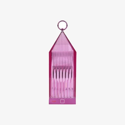 Made in Design Lantern LED Wireless rechargeable outdoor lamp plastic material pink / Fabio Novembre, 2017 - Recycled - Kartell