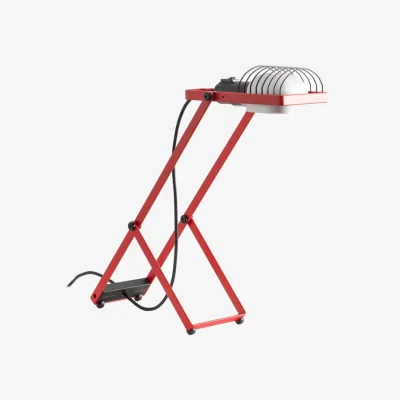 Made in Design Sintesi Table lamp metal red / Ernesto Gismondi, 1975 - Orientable - Artemide
