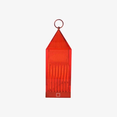 Made in Design Lantern LED Wireless rechargeable outdoor lamp plastic material red / Fabio Novembre, 2017 - Recycled - Kartell
