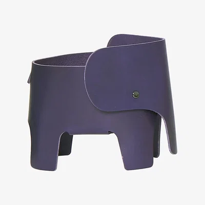 Made in Design Elephant Wireless rechargeable lamp leather purple / Handmade in France - EO