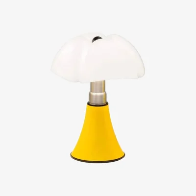 Made in Design Minipipistrello Pop LED Table lamp plastic material yellow / H 35 cm - Gae Aulenti, 1965 - Martinelli Luce