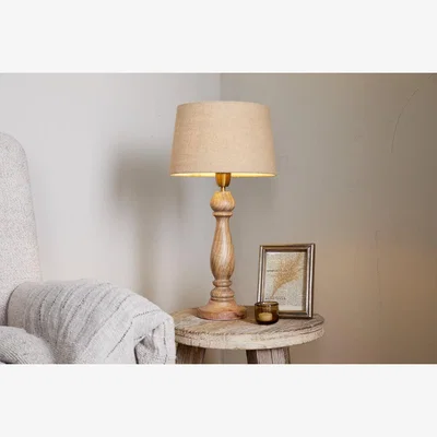 Nkuku nkuku Usha Classic Wooden Table Lamp | Lamps | Natural | Large