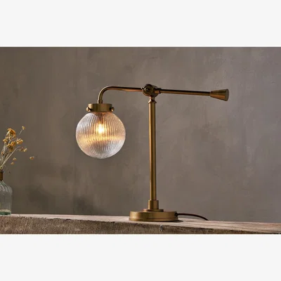 Nkuku Nkuku Sengol Recycled Glass Desk Lamp | Lamps And Shades | Antique Brass