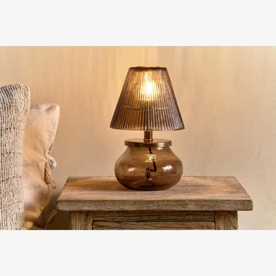 Nkuku nkuku Dimalai Recycled Glass Table Lamp | Lamps And Shades | Brown Smoke