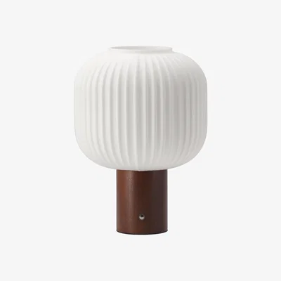 Nordic Nest Scandi Living Fair portable table lamp Frosted glass-dark stained ash