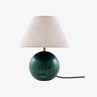 Nordic Nest Globen Lighting Castello 24 table lamp Dark green marble white shade