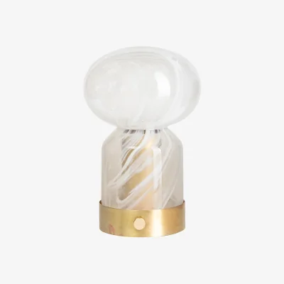 Nordic Nest Örsjö Belysning Essence Cloudy portable table lamp Brass-glass