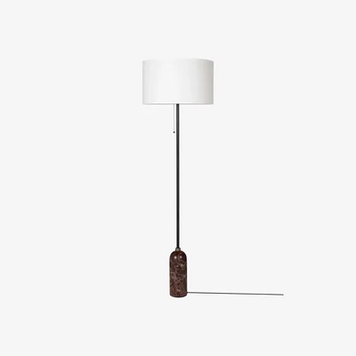 Nordic Nest GUBI Gravity floor lamp Maroon marble-white